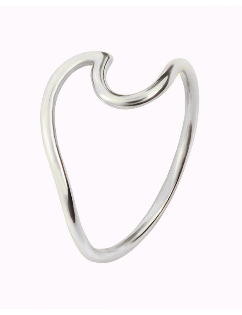 Sea Wave Shaped Silver Ring