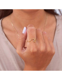 Sea Wave Shaped Silver Ring