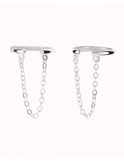 Dangling Chain Conch Ear Cuff Earrings