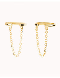 Dangling Chain Conch Ear Cuff Earrings