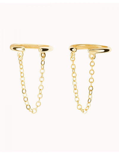 Dangling Chain Conch Ear Cuff Earrings