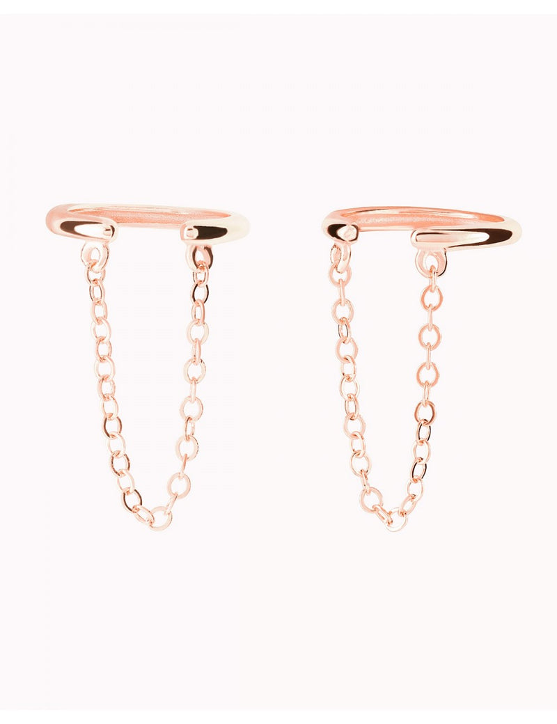 Dangling Chain Conch Ear Cuff Earrings