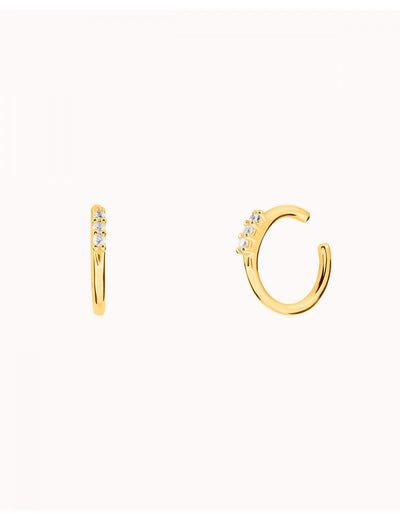 Einreihige Conch-Ohrmanschetten-Ohrringe mit Zirkonia