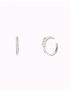 Single Band CZ Silver Conch Ear Cuff Earrings