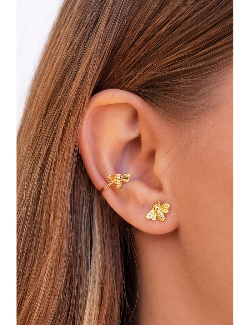 Pendientes ear cuff pequeños en forma de abeja