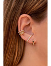 Square Princess Cut Black CZ Huggie Hoop Earrings