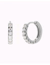 Chunky CZ Huggie Hoop Earrings - 14 mm