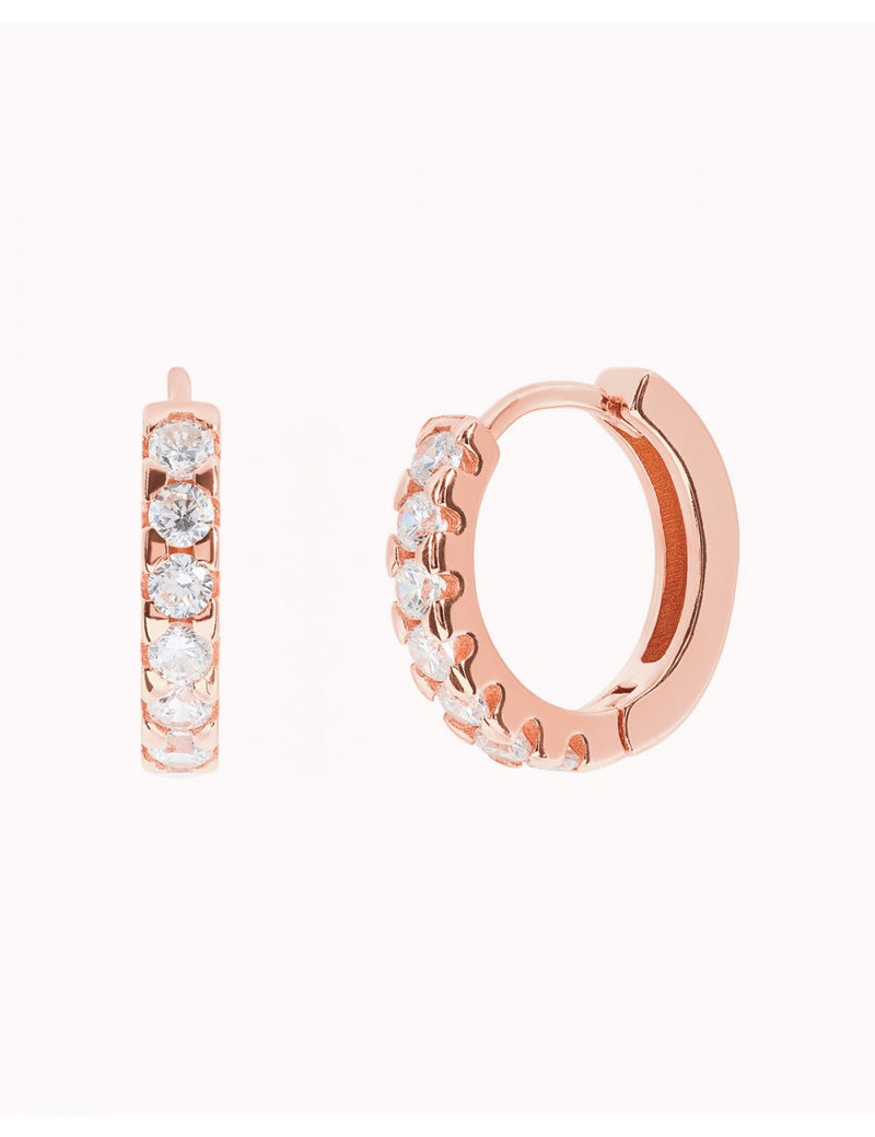 Chunky CZ Huggie Hoop Earrings - 14 mm