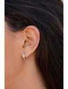 Chunky CZ Huggie Hoop Earrings - 14 mm