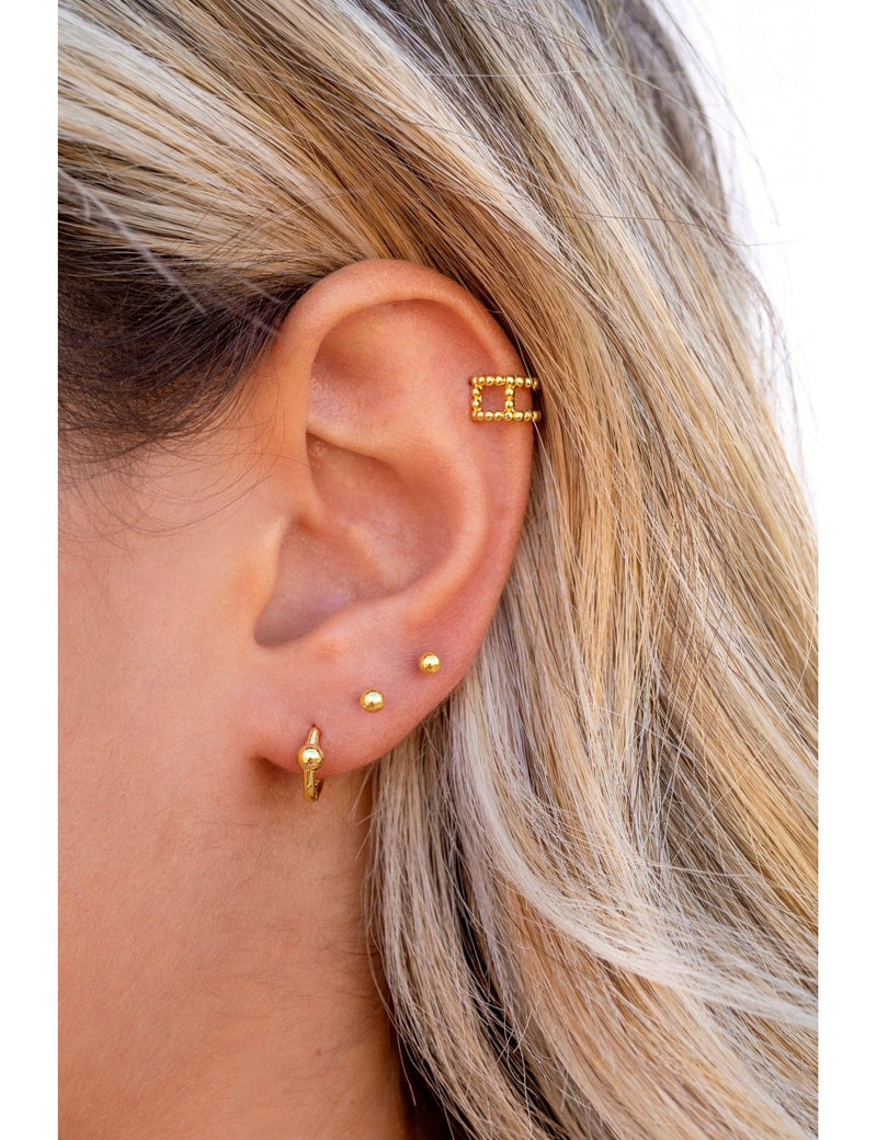Aros pequeños de plata con bolita