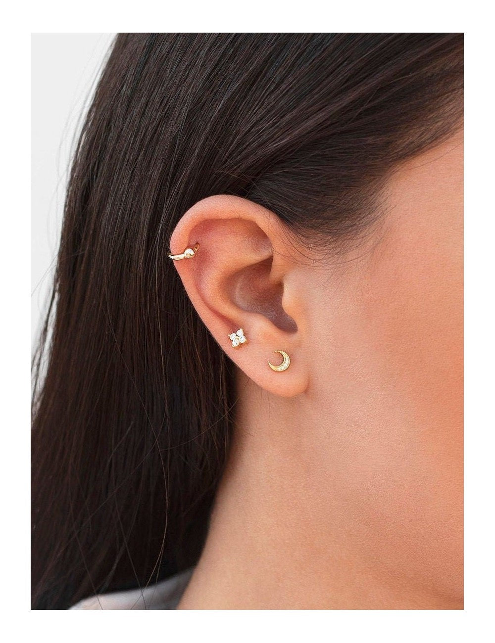 Aros pequeños de plata con bolita