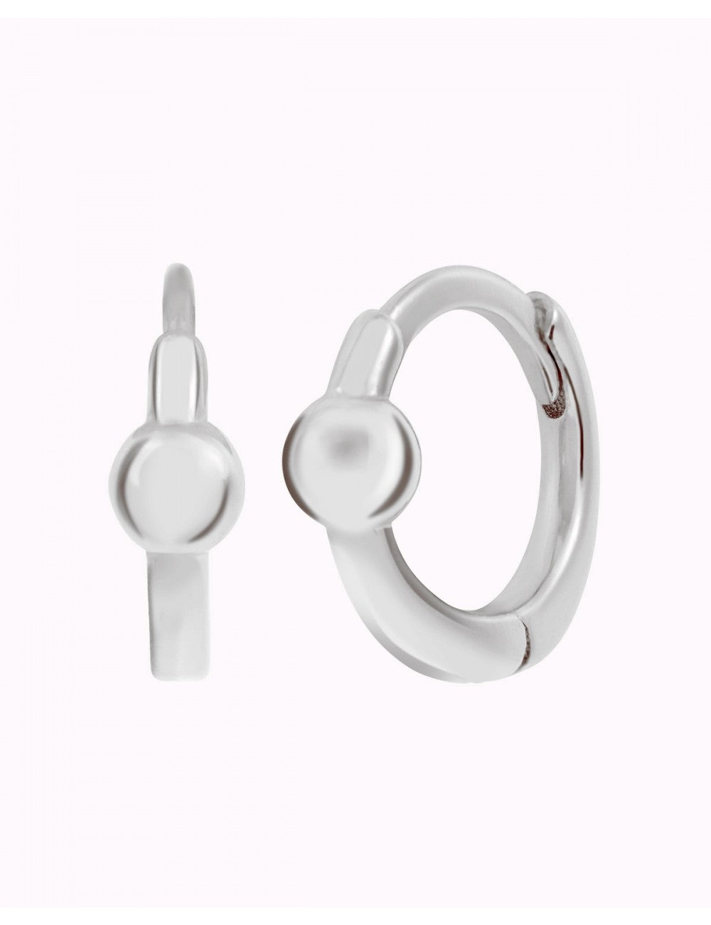 Aros pequeños de plata con bolita