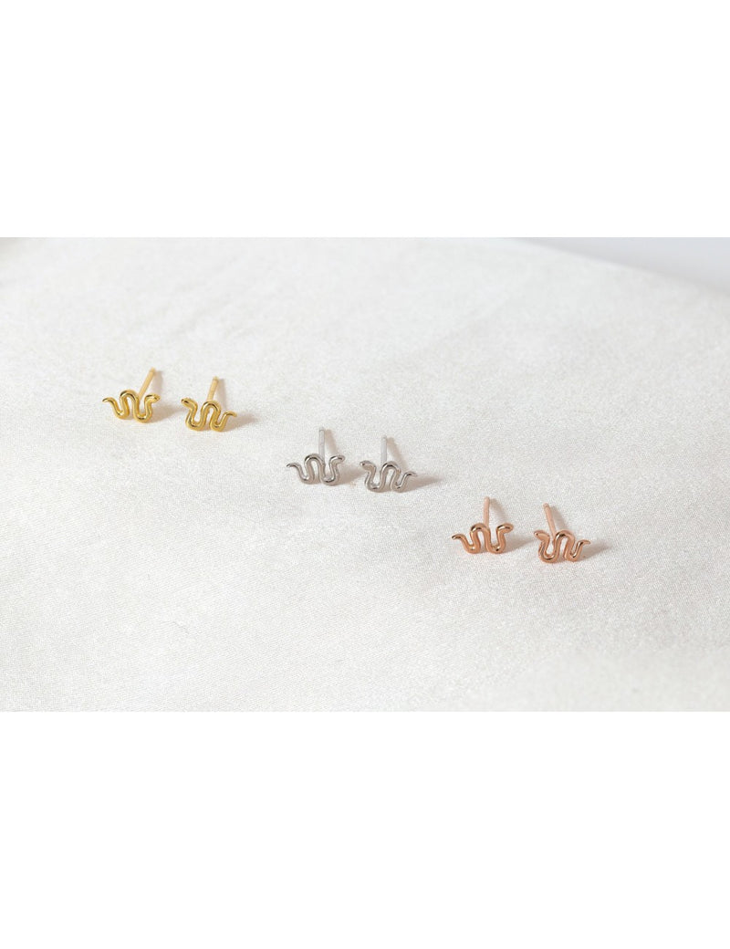 Small Snake-Shaped Stud Earrings