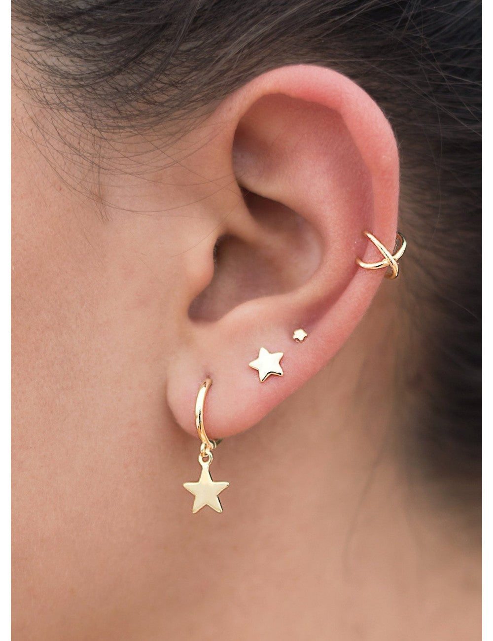 Tiny Star-Shaped Silver Stud Earrings