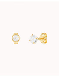 Invisible Prongs CZ Stud Earrings - Two sizes available