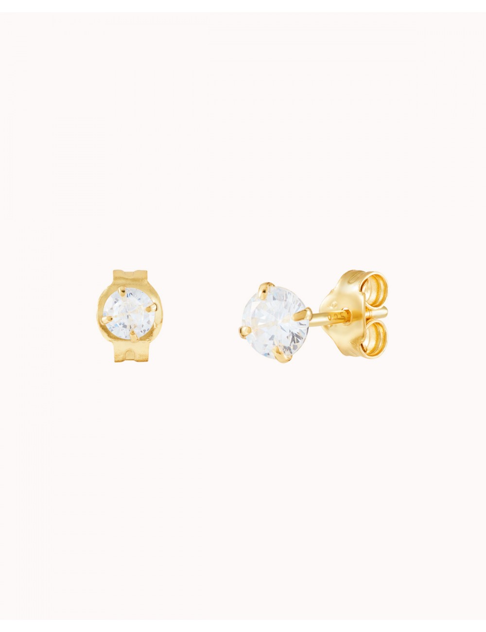 Invisible Prongs CZ Stud Earrings - Two sizes available