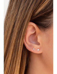 Invisible Prongs CZ Stud Earrings - Two sizes available