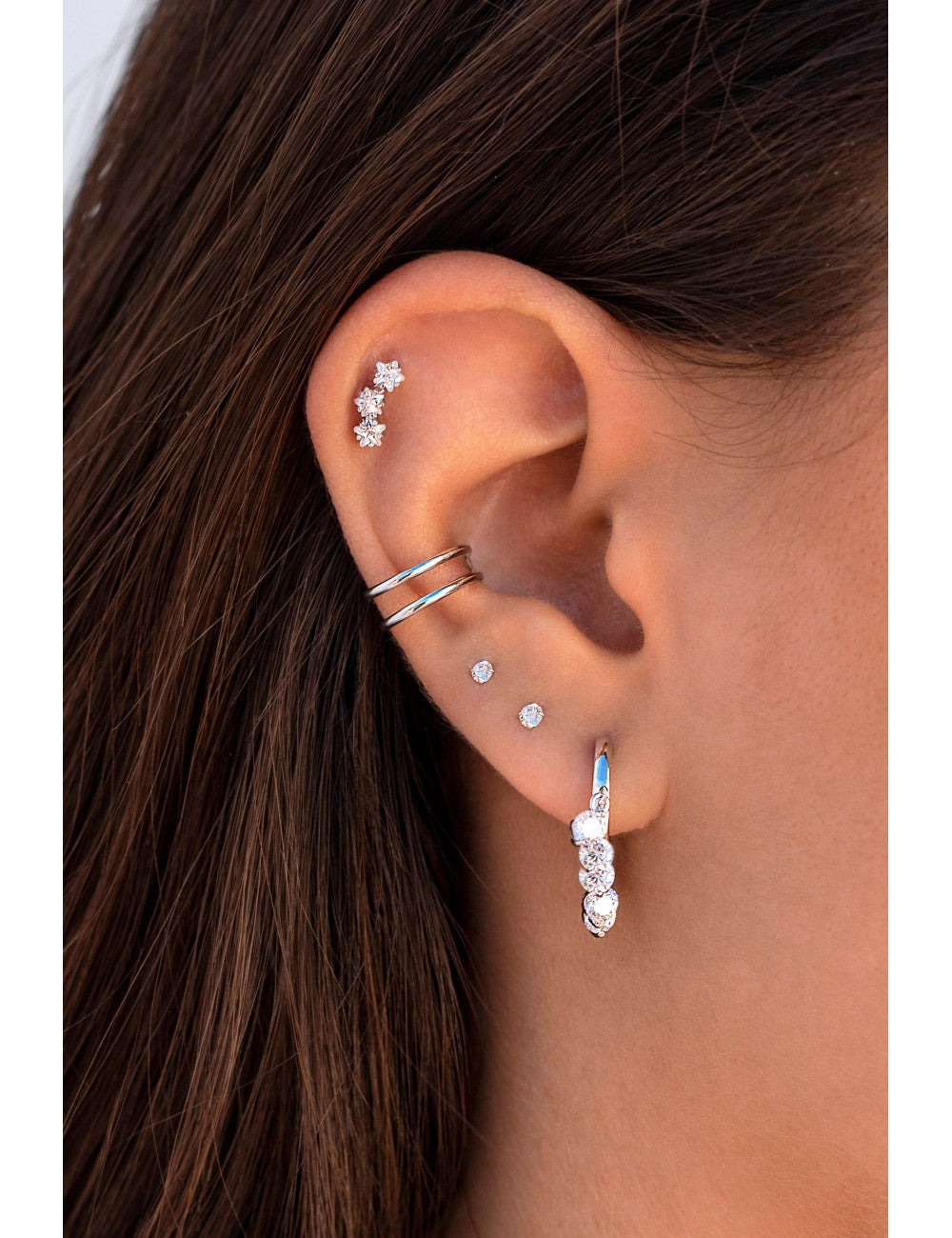 Invisible Prongs CZ Stud Earrings - Two sizes available