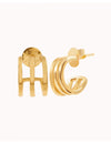 Triple Band Huggie Hoop Earrings