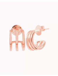 Triple Band Huggie Hoop Earrings