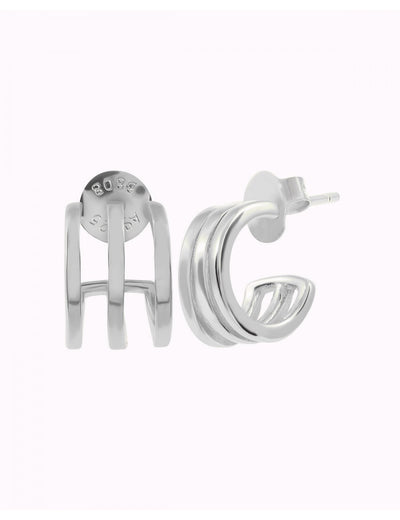 Pendientes de aro pequeños con tres bandas