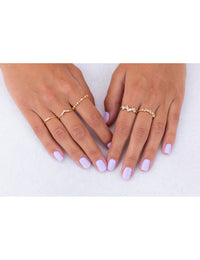 V Shaped Pave CZ Ring