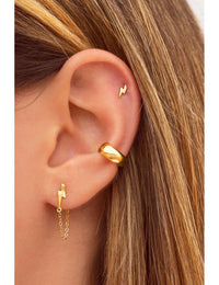 Pendientes conch ear cuff chunky de plata lisa