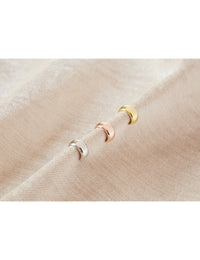 Pendientes conch ear cuff chunky de plata lisa