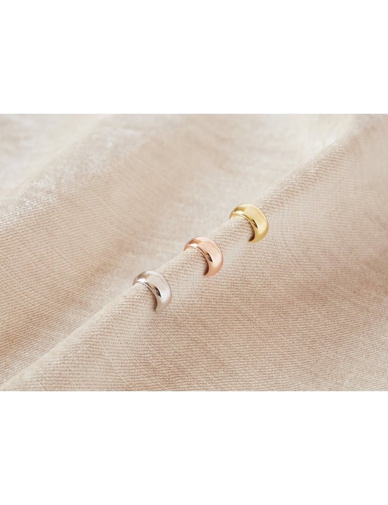 Pendientes conch ear cuff chunky de plata lisa