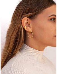 Pendientes conch ear cuff chunky de plata lisa