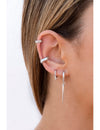 Pendientes conch ear cuff chunky de plata lisa