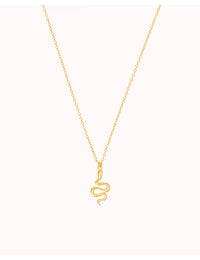Snake Shaped Pendant Charm Chain Necklace
