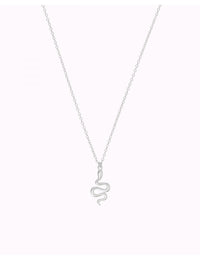 Snake Shaped Pendant Charm Chain Necklace