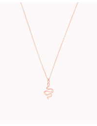Snake Shaped Pendant Charm Chain Necklace