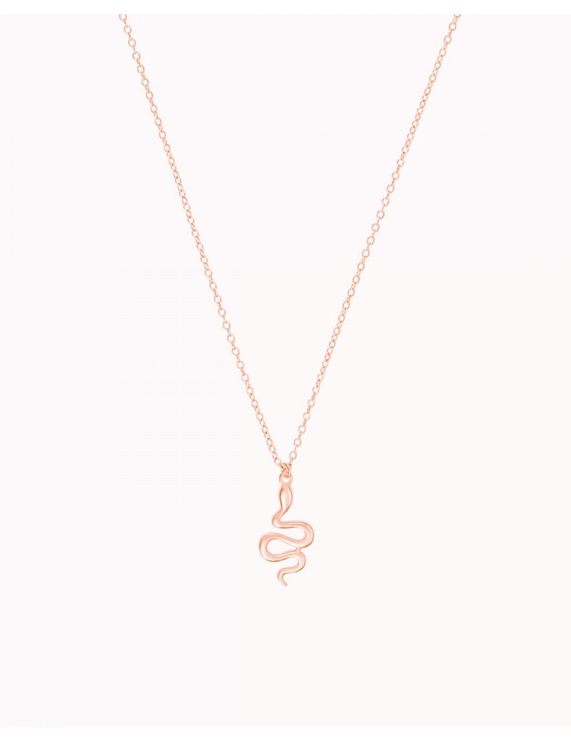 Snake Shaped Pendant Charm Chain Necklace