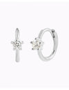 5 Prong CZ Solitaire Huggie Hoop Earrings