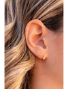5 Prong CZ Solitaire Huggie Hoop Earrings