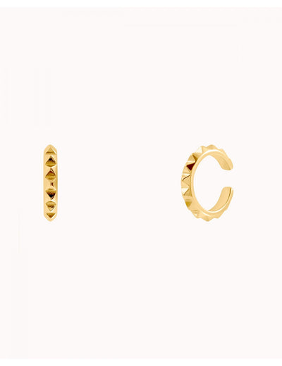 Ohrmanschetten mit Stacheln im Conch-Stil