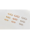Dainty Square Edges Huggie Hoop Earrings - Three sizes, 8, 10 and 12 mm