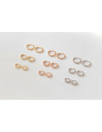 Dainty Square Edges Huggie Hoop Earrings - Three sizes, 8, 10 and 12 mm