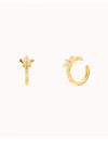 Boucles d'oreilles manchettes d'oreilles conques étoilées avec zircons sertis pavé