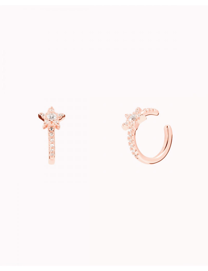 Boucles d'oreilles manchettes d'oreilles conques étoilées avec zircons sertis pavé
