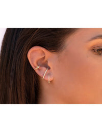 Boucles d'oreilles manchettes d'oreilles conques étoilées avec zircons sertis pavé