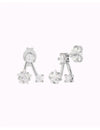 Pendientes ear jacket con circonitas en forma de estrella