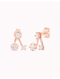 Pendientes ear jacket con circonitas en forma de estrella