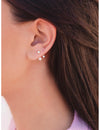 Pendientes ear jacket con circonitas en forma de estrella