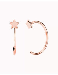 Star Open Huggie Hoop Earrings - Ear hugger