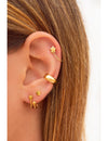 Star Shaped Dangling Chain Stud Earrings
