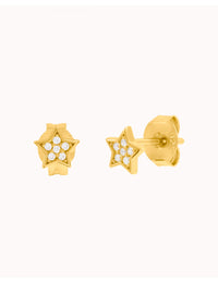 Pave CZ Star Shaped Stud Earrings