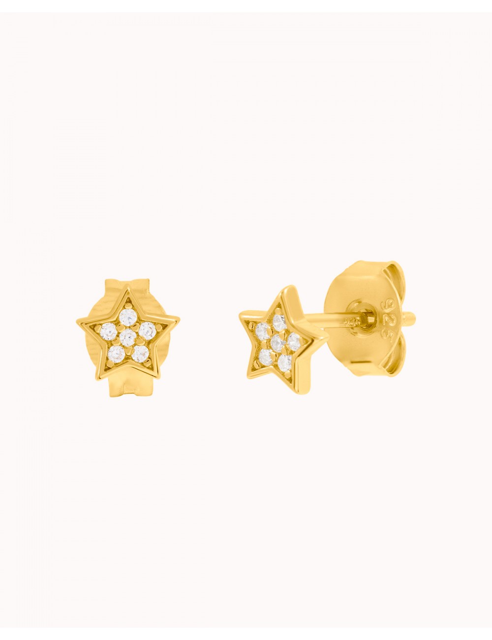 Pave CZ Star Shaped Stud Earrings